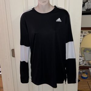 Men’s Black and White size Large (14/16) ADIDAS 3-STRIPES LONG SLEEVE shirt